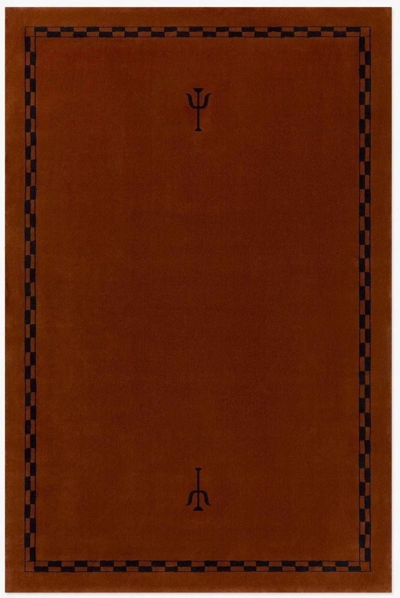 Hand Tufted Wool Area Rug Burgundy Geometric Modern Living Room Carpet