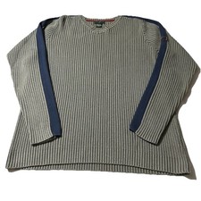 Vintage Y2K Eddie Bauer Ribbed V Neck Sweater Size Large Tall