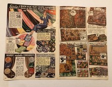 VTG RARE 1940?s 2 PG Catalog Page Ad Montgomery Ward Linen Rugs 0C25
