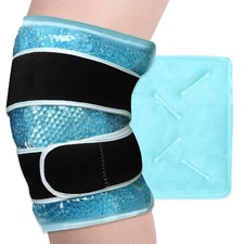 Ice Pack for Knee Pain Relief Reusable Gel Ice Wrap for Leg Injuries Swelling...