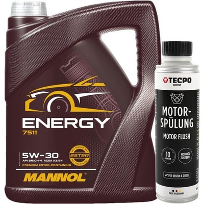 5L MANNOL ENERGY 5W-30 MOTORÖL 502 505.00 229.3 + 300ml MOTORSPÜLUNG MOTOR FLUSH