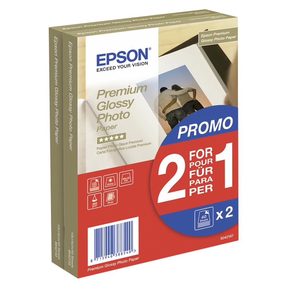 EPSON Fotopapier premium glossy 100x150mm 255gqm 80Bla C13S042167 3490₽