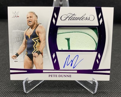 Pete Dunne Patch Auto /8 On Card 2024 Panini Flawless WWE HZ-PDN