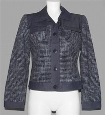 VTG Pendleton Tiny Suares 2-Pkt Cropped Wool Blend Contrast Trim Jacket Wm's S