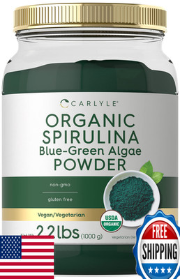 Carlyle Organic Spirulina Powder 2.2 lbs | Blue Green Algae | 8g Spirulina per S