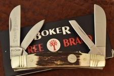 BOKER TREE BRAND PREMIUM 4 BLADED CONGRESS KNIFE NICE GENUINE STAG (25655)