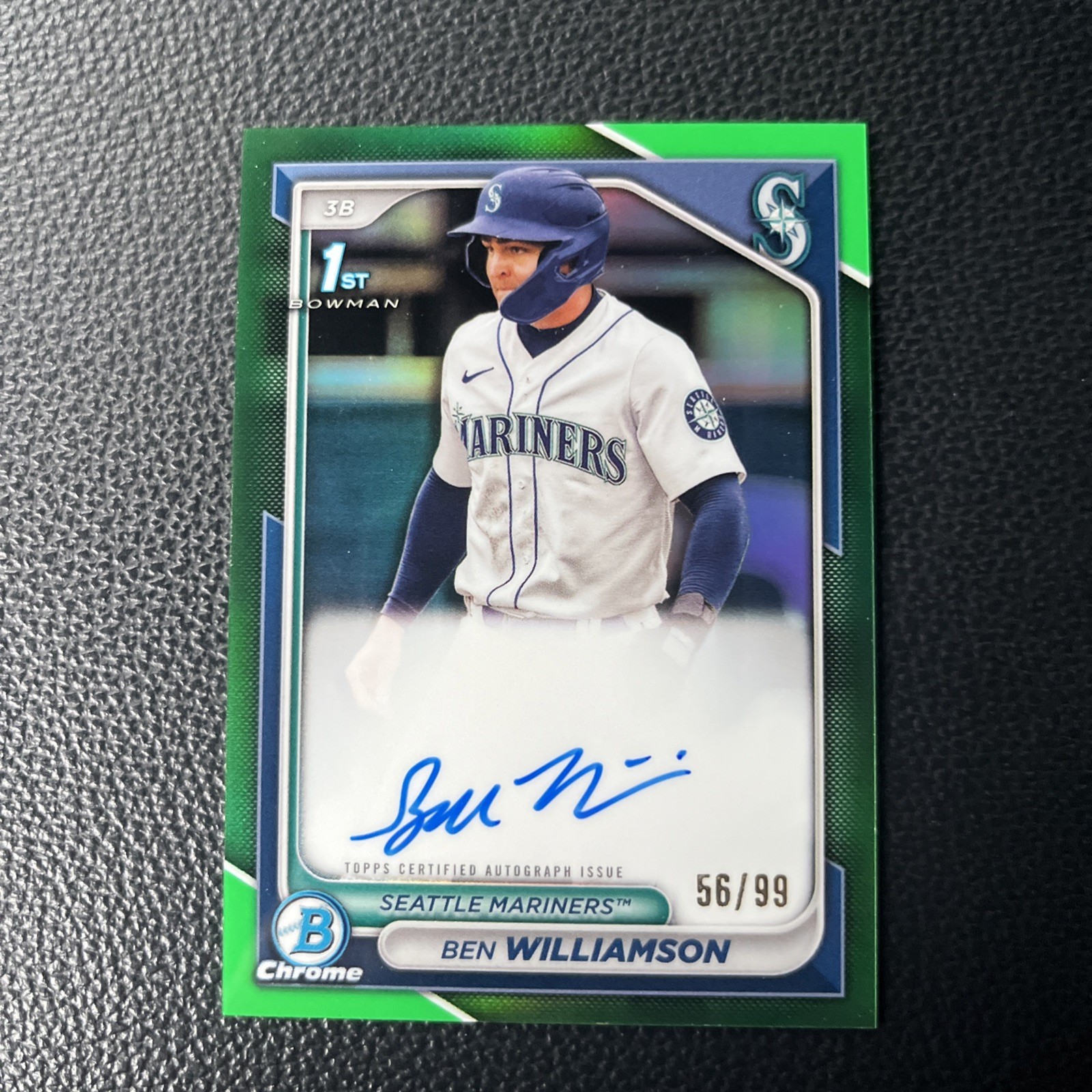 2024 Bowman Ben Williamson 1st Bowman Chrome True Green Refractor Auto 56/99
