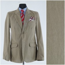 Mens Travel Blazer 38R US Size JOE BLACK Beige Cotton Sport Coat Summer Jacket