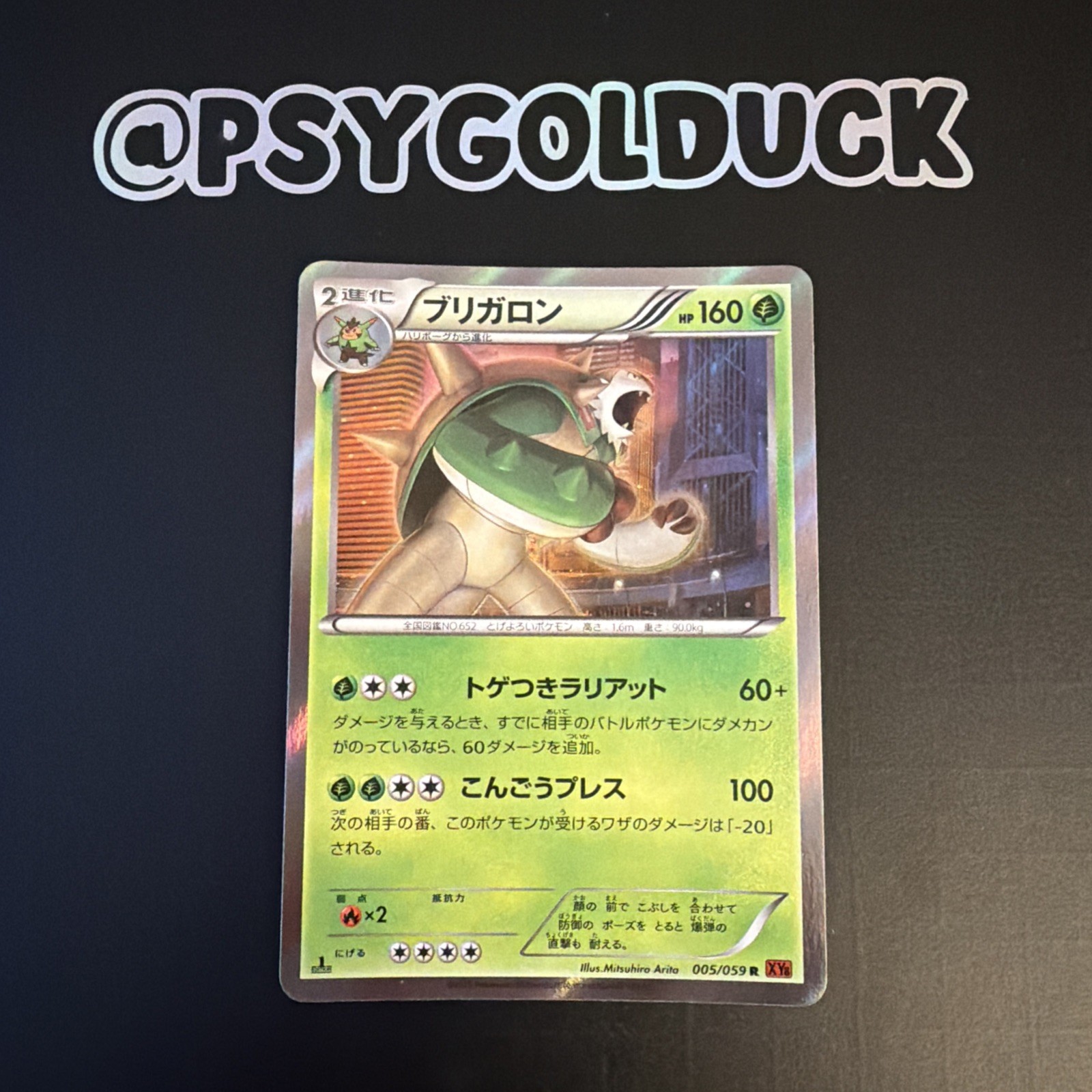 Chesnaught 005/059 Japanese Red Flash XY8 1st Edition Holo Pokemon Card nm 