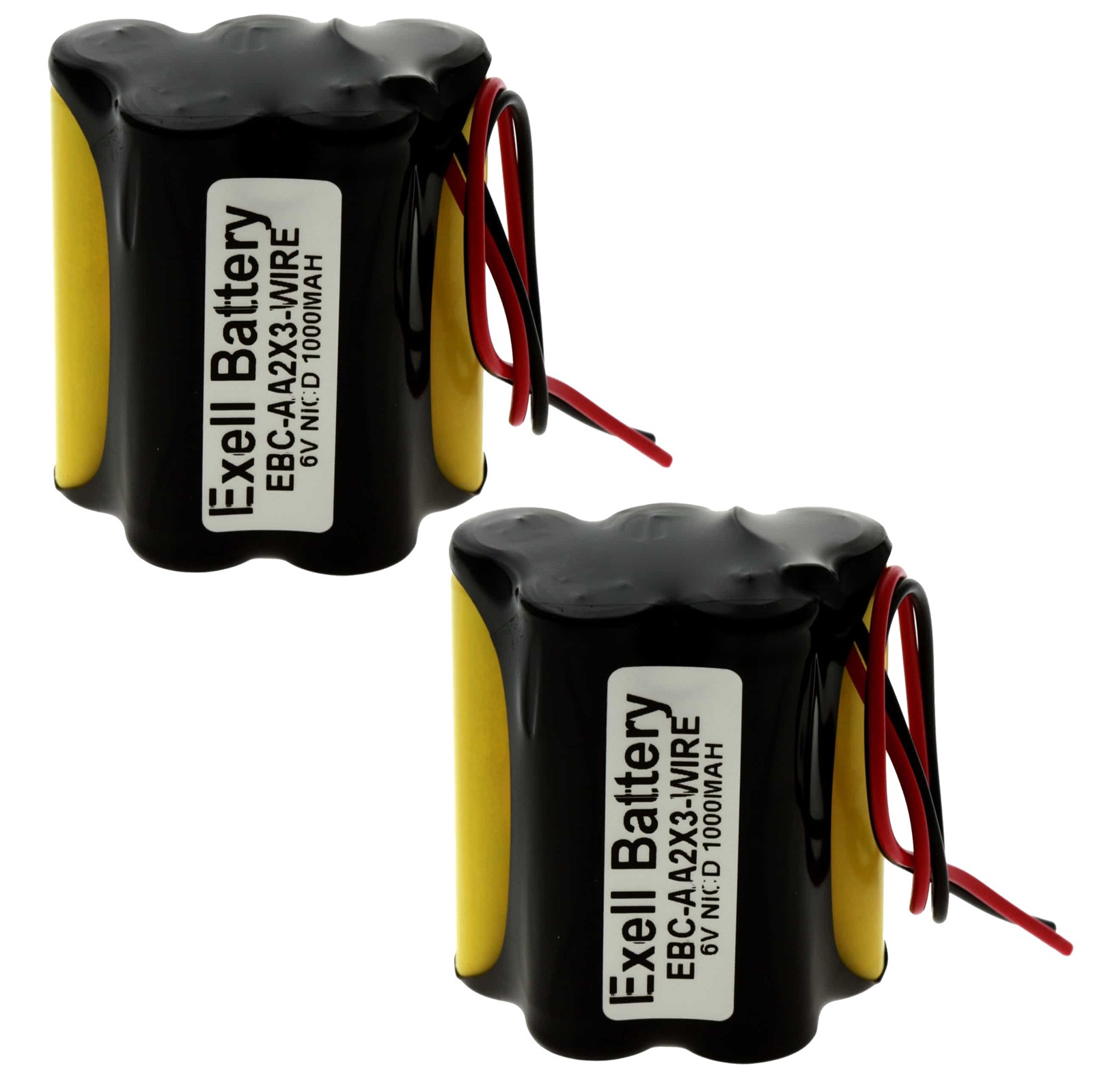 2x 6V 1000mAh NiCD Battery Pack w/  5"  wires For Search Lig