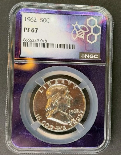 1962 Proof Franklin Half Dollar 50C – NGC PF 67 – TraderBea Purple Core Silver