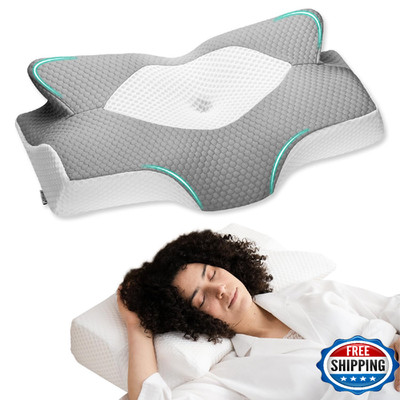 Elviros Cervical Memory Foam Pillows for Neck and Shoulder Pain, Neck Pillow for