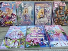 7 Barbie DVDs Princess Power Swan Lake Magic Pegasus Pony Tale Pink Shoes 9hrs+