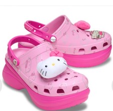 Crocs x Sanrio Hello Kitty Platform Bae Clog Slip On Sandal 211199 Womens Size 8
