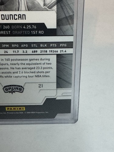 2009 Donruss Elite Aspirations Tim Duncan #’d 2/21 - Picture 9 of 10