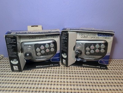 Lot of 2 PRO SHOCK Mini Arcade Stick Controllers for PLAYSTATION INTERACT. PS1