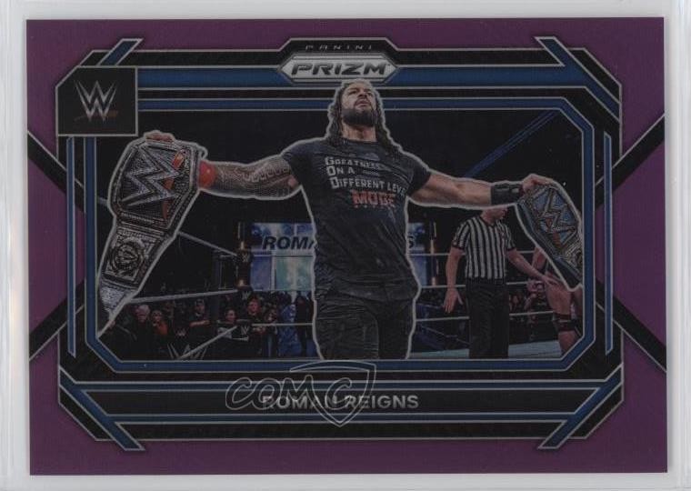 2023 Panini Prizm WWE Purple Prizm /149 Roman Reigns #29