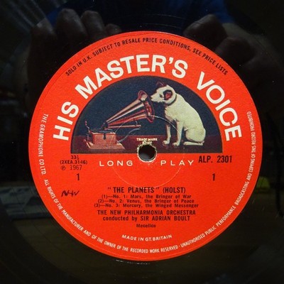 ALP 2301 HOLST The Planets NPO SIR ADRIAN BOULT HMV MONO LP EX