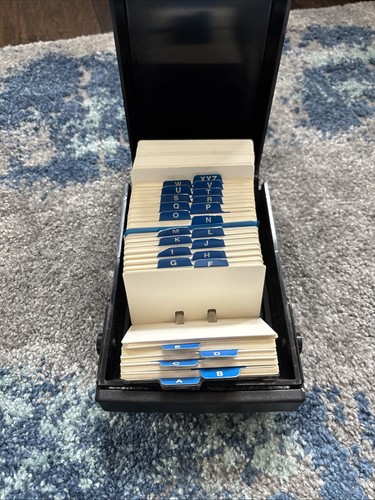 Vtg Rolodex RC-24 Locking Travel Handle Card File Organizer W A-Z ...
