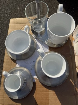 5 TASSIMO komplettes Tassen Set CAPPUCCINO Gedecke Weiß WMF Espresso
