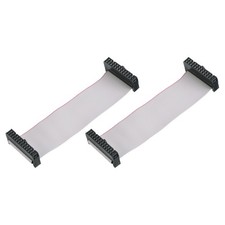2 Pcs IDC Connector Flat Ribbon Cable 24 Pins FC 2.54mm Pitch 10cm Length