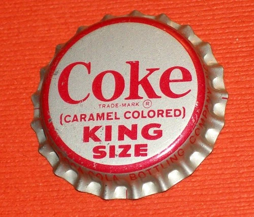 VINTAGE COKE KING SIZE COCA-COLA SODA POP UNCRIMPED P/L Plastic Lined BOTTLE CAP
