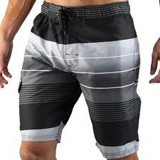 Kanu Surf Men's Echelon 9" Swim Trunks, Style 5455, Size XXL 2XL Gray Black NWT
