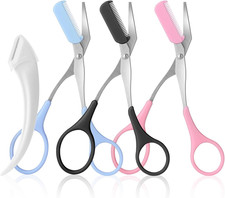 3Pcs-Eyebrow Scissors with Eyebrow Razor,Professional Eyebrow Trimmer Scissors w