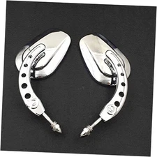  MT398B-CD Chrome Big Mirrors Compatible with 1984 and up Harley Davidson 