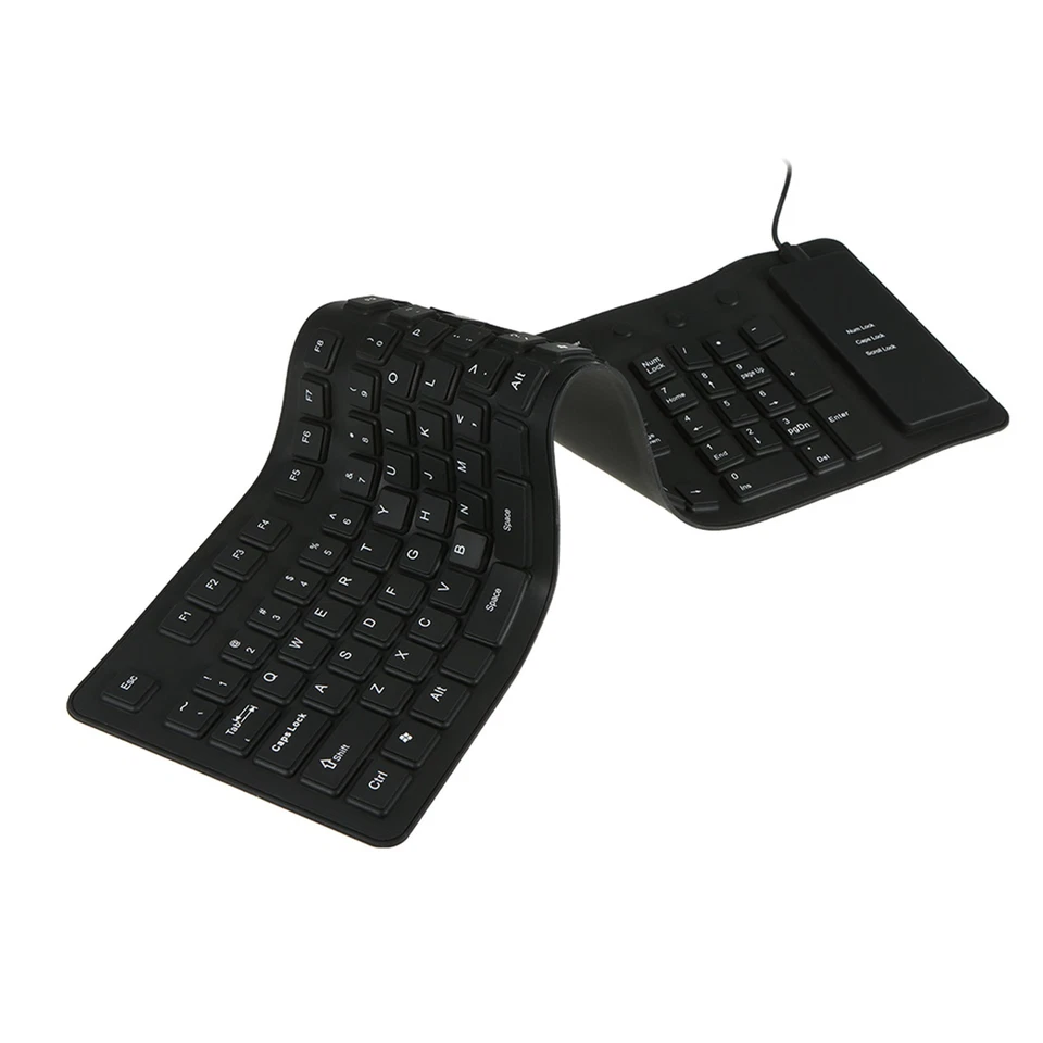 108-Tasten-USB-Silikon-Tastatur Flexibel Faltbar Wasserdicht Staubdicht Z7B9 - Bild 3 von 4
