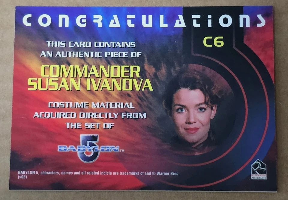 Rittenhouse The Complete Babylon 5 C6 Susan Ivanova Costume Relic - Image 2 of 2
