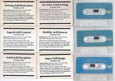 Brian Tracy Psychology of Success 1987 Cassette Lot + 15 Rare TRAINING CARDS