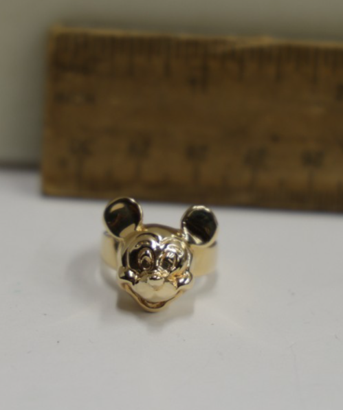 Vintage 14k Yellow Gold Official Disney Mickey Mouse Head Ring