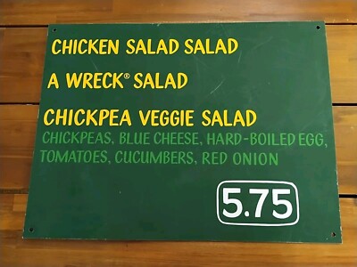 Potbelly Sandwich Works 2000s Official Salad Hanging Menu Board Sign 20'' X 15''