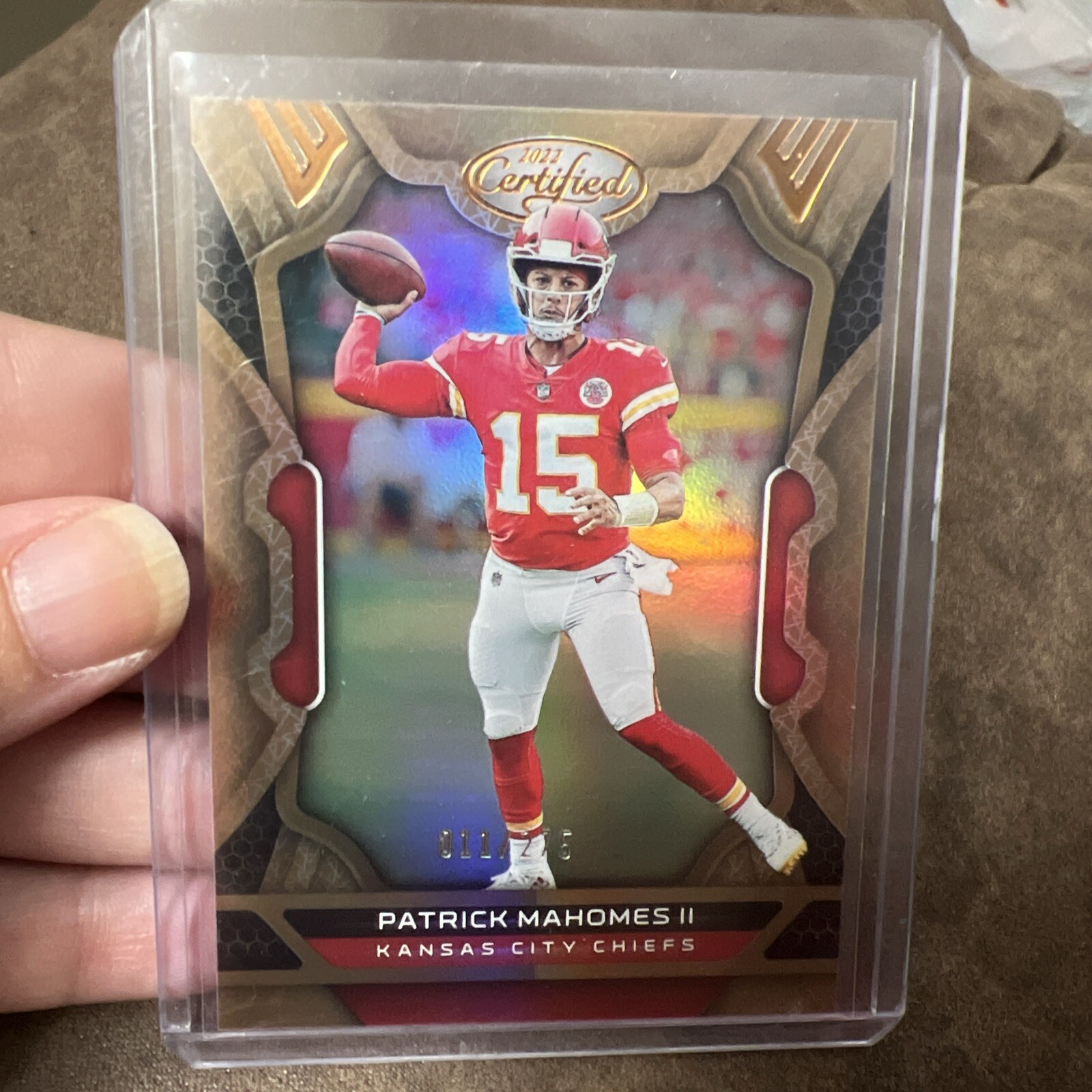 2022 Patrick Mahomes II Panini Certified Card 11/275 Bronze Parallel KC Chiefs