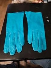 Dior Blue Leather Women's Ladies Gloves Size Small Authentic, Vguc