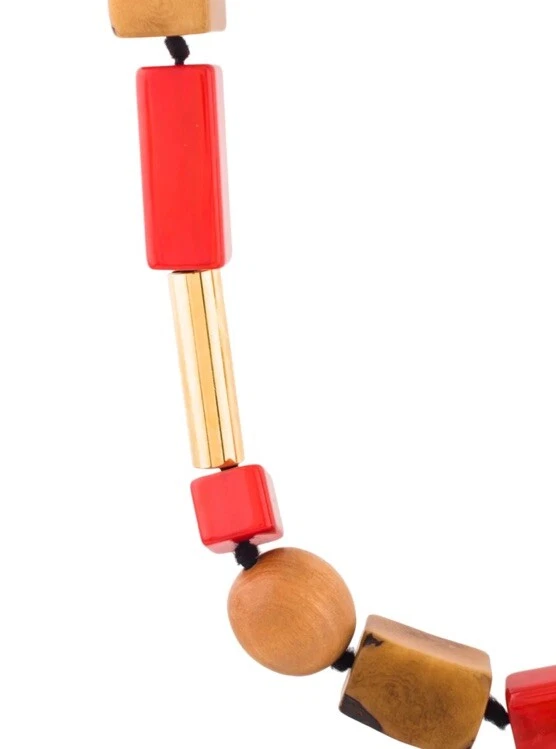 Collar de resina, madera y cinta MARNI original raro Foto 2 de 4