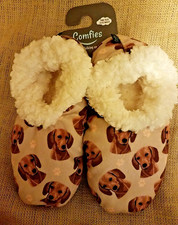 Dachshund Dog Slippers Comfies Unisex Super Soft Lined Animal Print Booties