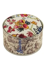 Maison Sajou Cross Stitch Kit  Oriental flowers round box