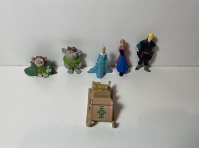 Disney Frozen Mini Figures Lot Of 6, Elsa, Anna, Kristoff, Trolls, Sled