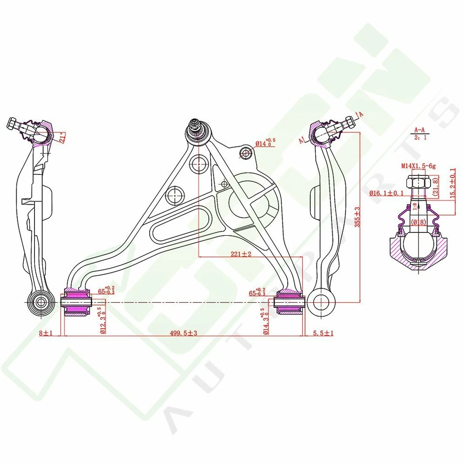 6pcs Complete Front Control Arm Tie Rod Ends For 1999-2004 2005 2006 Suzuki XL-7 Foto 2 de 4