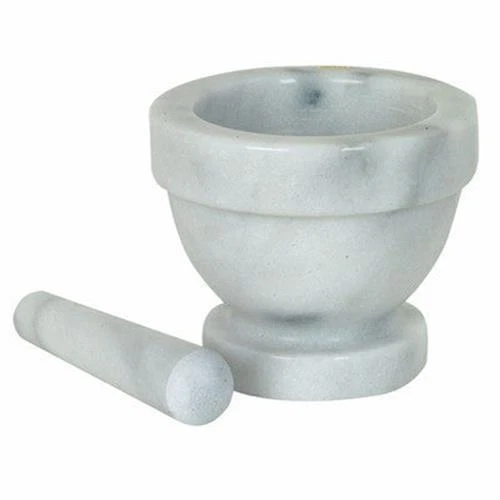 3" Real Marble Grinder Mortar and Pestle for Food Mixing Bowl