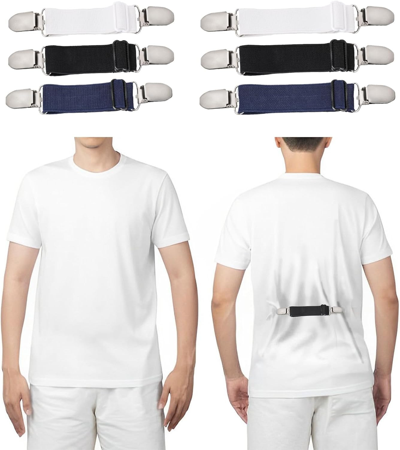 Mozeat Lens 6 Pcs Adjustable Hip Elastic Belt, Elastic Band for Sewing Pant Wais