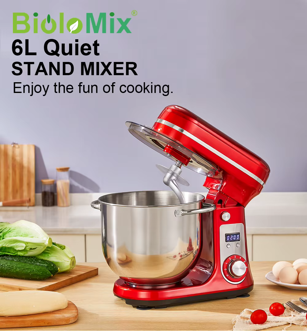 BioloMix Stand Mixer 1200W 6L Electric Kitchen Food Mixer Premium