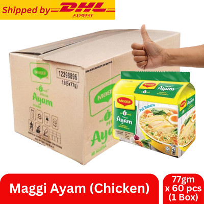 1 Box (60pcs) MAGGI 2-Minutes Instant Noodle Ayam (Chicken) Flavour, Value Buy