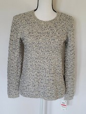 Style  Co Women's Pastel Pullover Sweater in Lt Grey Combo Size XS New