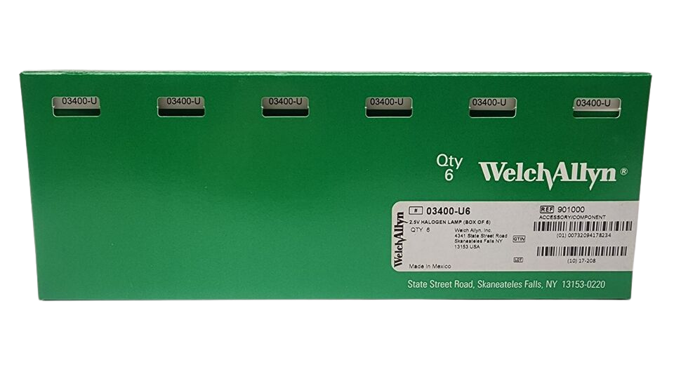Welch Allyn 03400U6 Replacement Halogen Lamp for Otoscopes Lot of 6
