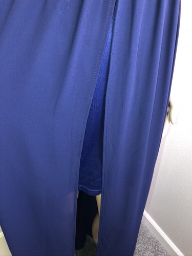 Anthropologie Ark & Co $120 Maxi Dress Sz S Navy Blue Illusion Sequin Bodice NWT - Picture 8 of 12