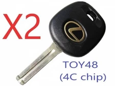X2 Lexus TOY48 TR48PHT Transponder Key (Short) ES GS IS LS RX 99-03 Top Quality