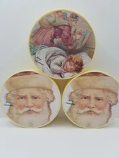 Old World Santa Plastic Round Trinket Boxes Set of 3 by Old Paint Factory USA